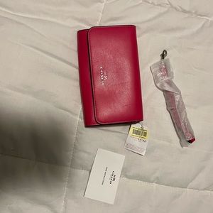 NWT Coach wallet, hot pink